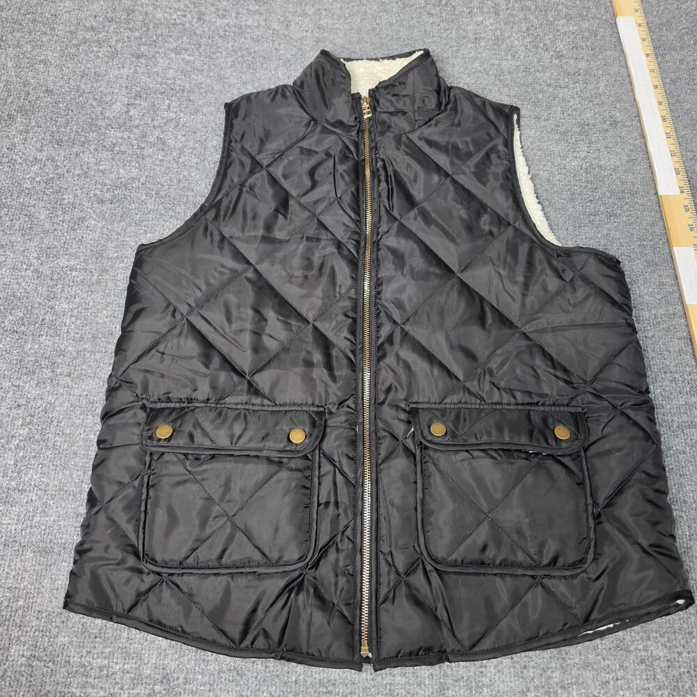 Mud Pie Duncan Sherpa Vest Womens Fleece Sleeveless Zip Up Casual